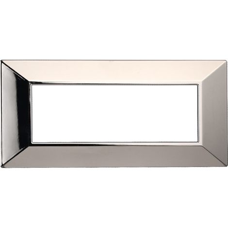 ETTROIT AN90613 6P Plaque Pyramide Série Lune Couleur Chrome Poli Compatible avec Bticino Axolute