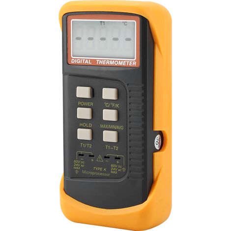 Thermomètre numérique à thermocouple double canal type K 6802II, appareil de mesure de température -50 °C à 1300 °C (1/5)