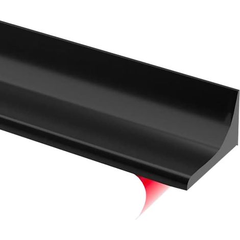 Bande d'étanchéité pour seuil de douche, bande barrière anti-eau auto-adhésive pour seuil de douche (noir, 1 mètre) (1/5)