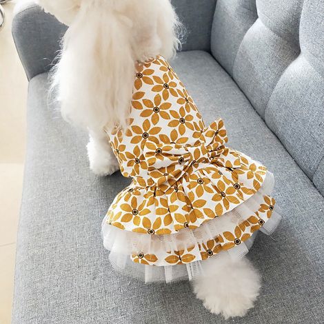 Jupe Plissée Pour Chien - Tissu Tissé Respirant - Ceinture Avec Nœud Décoratif - Tailles XS à XL - Pour Chiens de Race Petite à Moyenne (1/5)