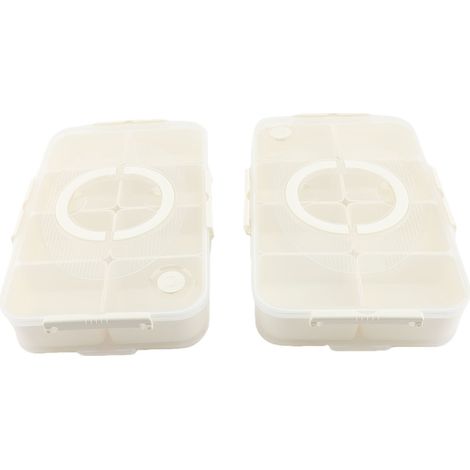 Unterteiltes Serviertablett mit Deckel und Griff, 8 Fächer, Aufbewahrungsbox für Lebensmittel, Kühlschrank, Snacks, Obst und Gemüse, Party-Organizer für Zuhause, 2er-Pack. (1/4)