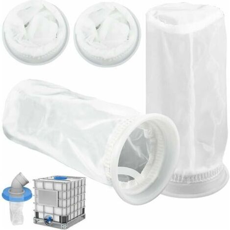 Lot de 4 filtres IBC en nylon – Filtre à couvercle DN75 pour réservoir d'eau de pluie – Réutilisable et indéchirable – Diamètre 10,5 cm (1/5)