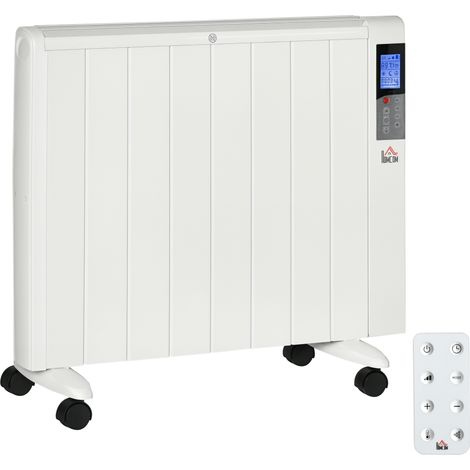 Stufetta électrique 1000/2000W avec minuterie et réglages de chaleur pour pièces jusqu'à 15 m², 75x31x66.5 cm, blanc