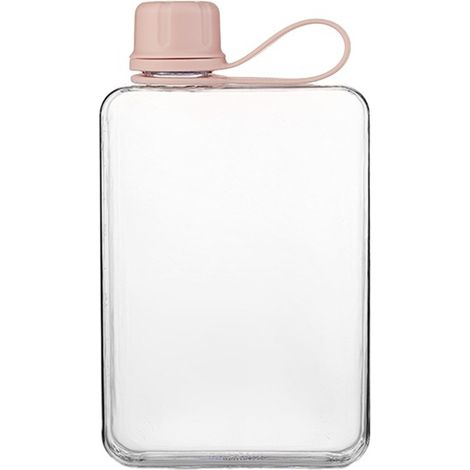 Farbe: Rosa Material: Tritan Tragbarer Becher, niedlicher und eleganter flacher Kunststoffbecher.