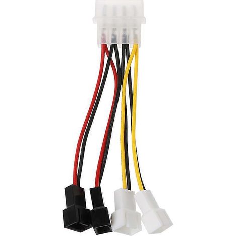 4-Pin IDE Stromverteilerkabel Typ D, groß, 4-poliger Molex-Stecker auf 4-fach Multiplikator-Lüfterkabel