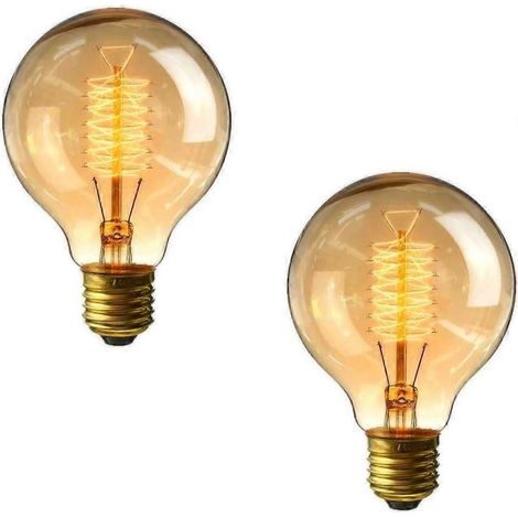 Ampoule Edison rétro pour lustres et suspensions, ampoule à incandescence avec verre ambré style vintage, haute qualité 60 W, culot E27, dimmable pour intérieur (1/4)