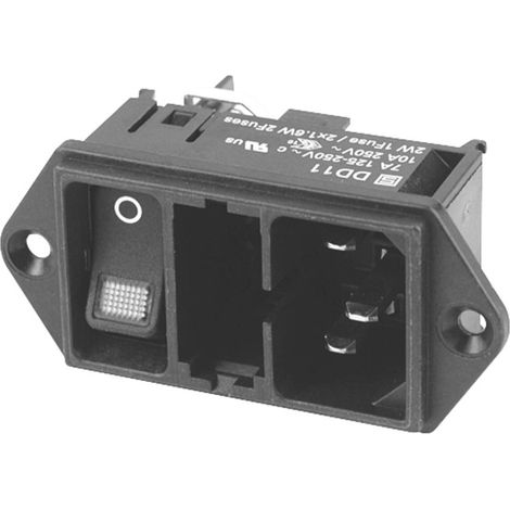 Schurter DD11.0123.1111 Connettore IEC Spina dritta Tot poli: 3 10 mA Nero 1 pz.