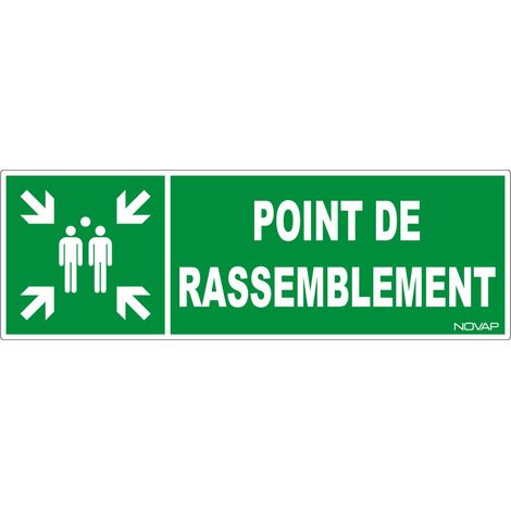 Panneau Point de rassemblement (vert) - Rigide 450x150mm - 4030883
