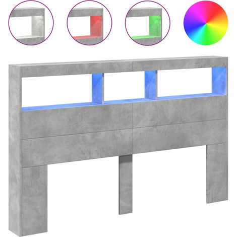Maison Exclusive - Cabecero de cama con luz LED gris hormigón 160