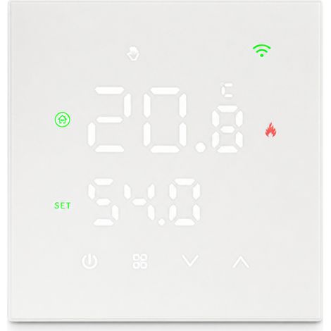 Thermostat WiFi Tuya pour Chauffage à Eau, Blanc, 3 A, Contrôle par Application (1/5)