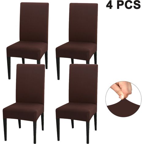 Housse De Chaise De Salle À Manger - Élastique Lavable En Polyester Spandex - Adaptée Aux Chaises Parsons Hautes Et Basses - 4 Pièces