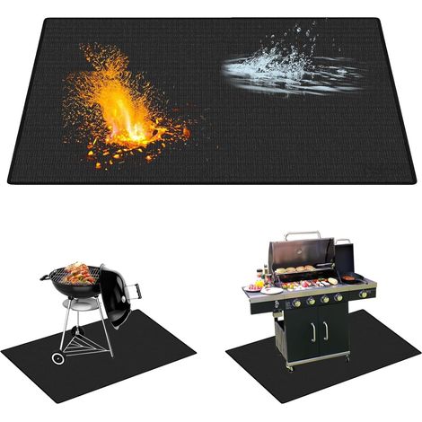 Tapis Ignifuge - 1 Pièce - Fibre De Verge - Résistance 1000°C - Protection Sol Barbecue Et Cheminée - 100x150 Cm (1/5)