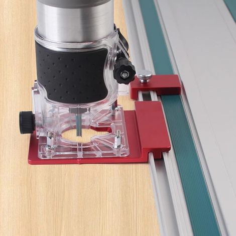 Adaptateur de rail de guide en aluminium pour défonceuse à socle fixe, compatible Powertec, Makita, Festool, Milwaukee, Kreg ACS, WEN, Triton (1/5)