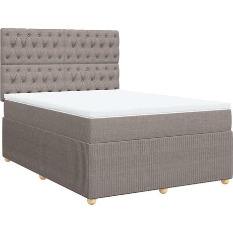 Maison Exclusive - Giroletto a Molle con Materasso Tortora 140x190 cm in Tessuto