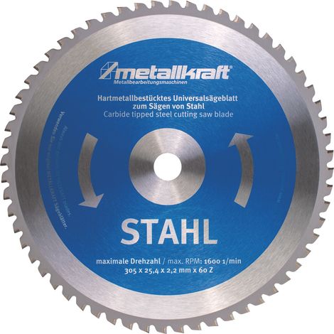 Kreissägeblatt METALLKRAFT d=305x2,4x25,4mm für Stahl, zu Kappsäge MTS 356 (1/2)