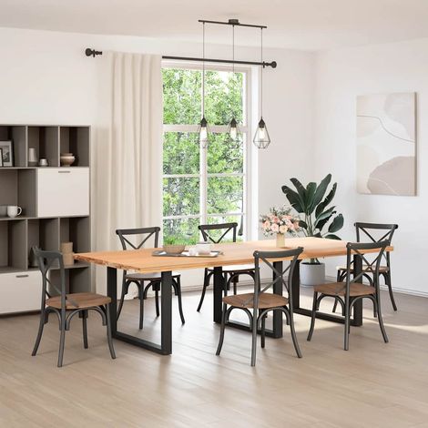 Maison Exclusive - Gambe per tavolo da pranzo a forma di U 3 pz nere 100x(72-73) cm in acciaio