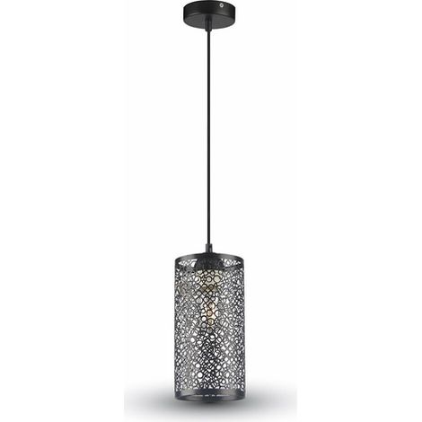 LAMPADARIO CON PORTALAMPADA MATT NERO