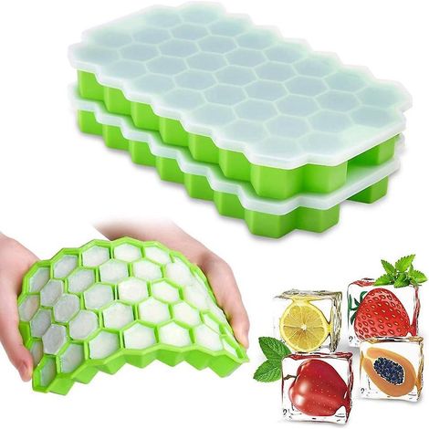 2-teiliges Set – Sechseckige Eiswürfelformen – Ideales Eis für elegante, ansprechende und attraktive Getränke – Perfekte Eiswürfelformen für jeden Anlass und jede Getränkeart (gre)