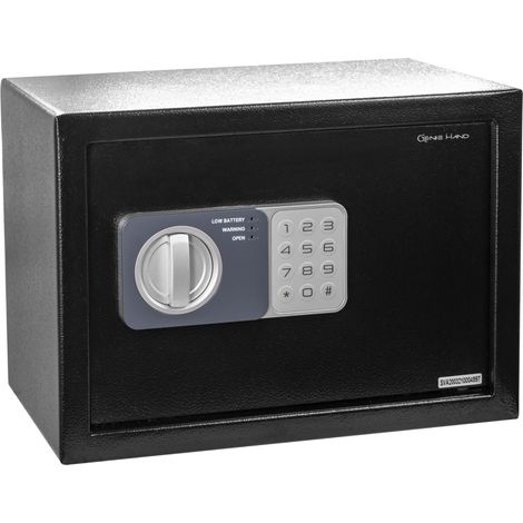 Genie Hand  Cassaforte Elettronica da Armadio Cassetta di Sicurezza con Codice a Combinazione e Chiave con Serratura B-Class e Sistema Anti Bounce Casseforti per Soldi