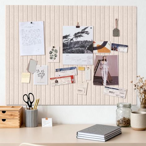 Tableau Liege Mural, 90 x 60 cm, Tableaux en Liège d'affichage décoratif en feutre avec ruban adhésif, panneau liege mural affichage photo vision board pour école, maison, cuisine, bureau (1/5)
