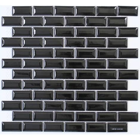 MAT INTER - Feuille 300x300x6mm - Tesselle 25x50 - Mosaïque "Metro" porcelaine noir (1/4)