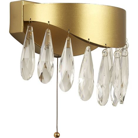 Applique Classica Gioiello Acciaio Oro Vetro Led 5W 4000K (1/5)