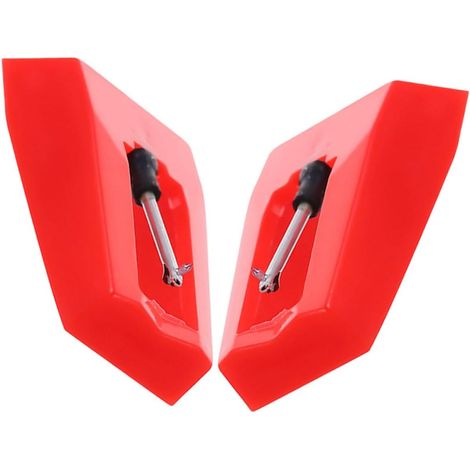 2 Pièces Aiguille pour Tourne-Disque Vinyle Aiguille De Stylet pour Platine Vinyle Aiguille De Remplacement du Plateau Tournant Accessoires pour Vinyles Rouge Aluminium (1/5)