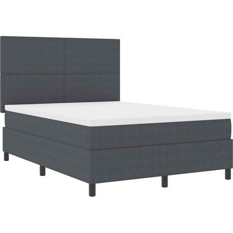 Maison Exclusive - Boxspringbett Dunkelgrau und Weiß 160 x 200 cm