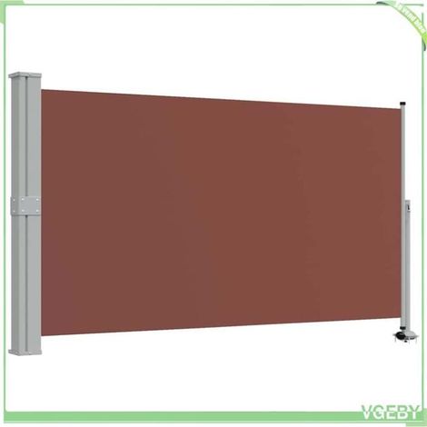 Store latéral rétractable - FAFEICY - 48346 - 140 x 0–300 cm - Écran marron & support gris - Manuel Anti-UV (1/5)