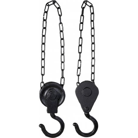 Set de 2 poulies à crochet - L 3,1 x l 6,6 x H 14,5 cm - Fonte - Livraison gratuite