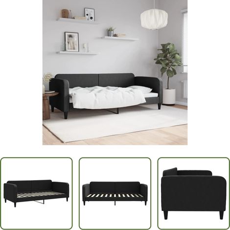 vidaXL Sofa-Bett - Tagesbett Schwarz 90x200 cm Stoff (1/5)