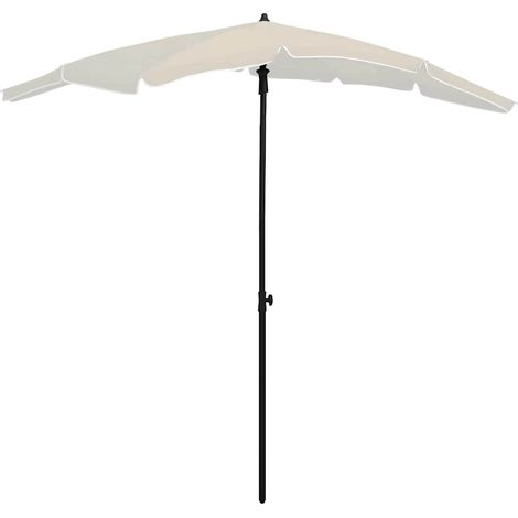 315551 vidaXL Garden Parasol with Pole 200x130 cm Sand (1/5)