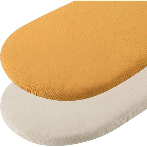 2pcs Drap Housse pour Couffin, Nacelle, Berceau et Cododo - 70x35cm Matelas Bébé