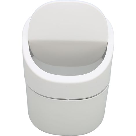 Poubelle de bureau 2L avec couvercle à bouton anti-odeurs, collecteur de déchets et débris, facile à ouvrir, idéale pour usage domestique ou professionnel. (1/5)