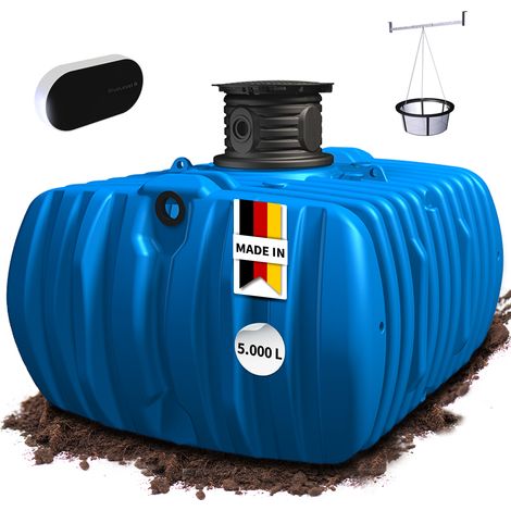 4rain FLAT L Flachtank-Set Smart 5000 Liter inkl. smarter Füllstandsanzeige, Schachtverlängerung und Filterkorb