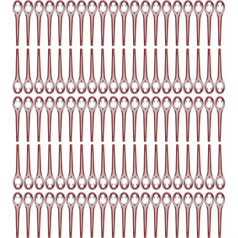 Lot de 100 lames de coupe 90mm pour débroussailleuse, accessoire tondeuse vin rouge. (1/5)