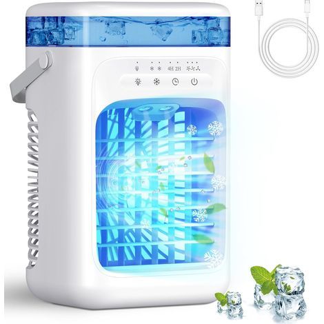 Bardusch - Mini Climatiseur Portable USB, Ventilateur Refroidisseur avec Réservoir 1000ml(Blanc) (1/5)
