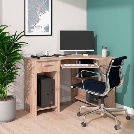 Eckschreibtisch Odin, Sonoma, 83 x 76 cm Set mit PC-Schrank, Vicco