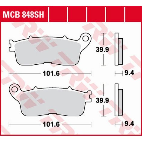 Pastillas de freno TRW ZF KH636 sinter para Honda VFR 1200F '10-'16, VFR 1200X crosstourer '12-, TRASERAS