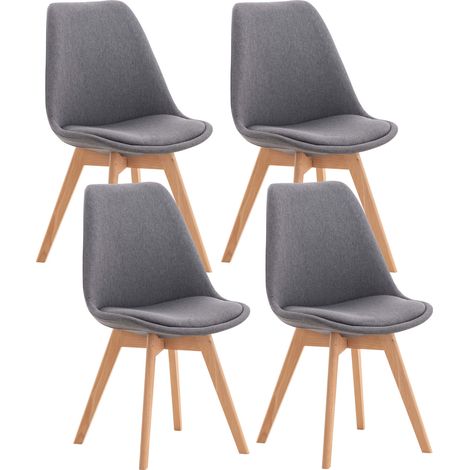Juego de 4 sillas de comedor Linares Gris Tela (1/5)