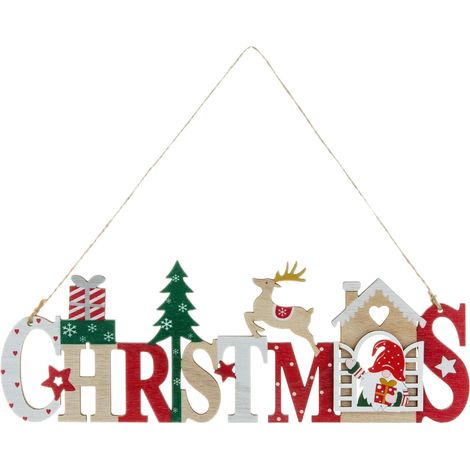 Panneau En Bois - Panneau De Bienvenue De Noël - Pour Porte Intérieure Et Extérieure - 1 Pièce (1/5)
