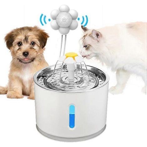 Fontaine à eau automatique Wonder Creature pour chats et chiens, avec couvercle en acier inoxydable, 2,4 L/81 oz, lumière LED et indicateur de niveau d'eau. (1/5)