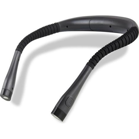 Lampe de lecture flexible à tour de cou, autonomie de 80 h, rechargeable, idéale pour lire au lit ou tricoter, noire (1/5)