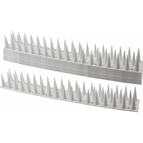 Vogelabwehrspitzen, 14 Stück, 4,6 Meter, 3 Reihen, Kunststoff-Tierabwehrspitzen für Katzen, Spatzen, Fensterbänke, weiße Dächer