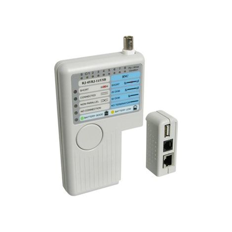 WP Rack Cabling WPC-TST-002 Tester di cavi compatto bianco