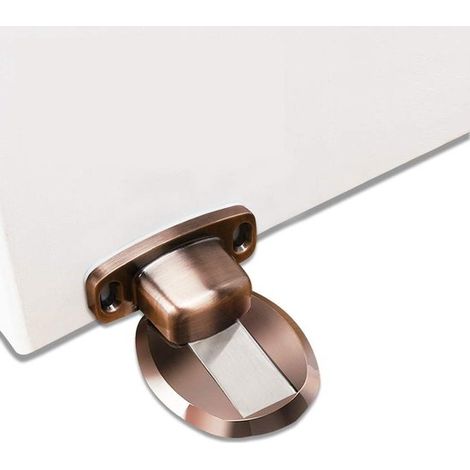 Tope de puerta metálico magnético potente: tope de puerta robusto，incluye tornillos adhesivos 3M y se puede montar de forma invisible en el suelo (1/5)