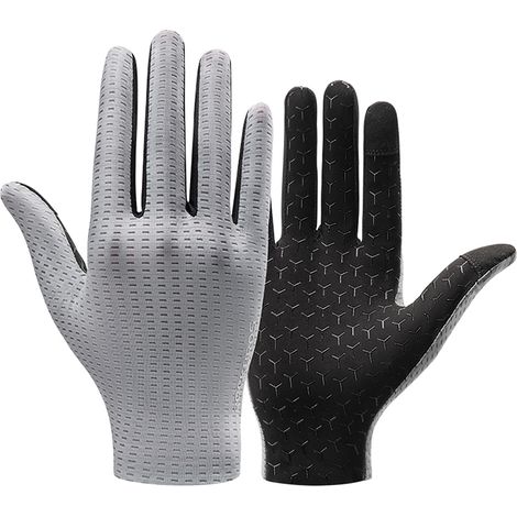 Gants de cyclisme respirants à doigts complets, taille M - gris