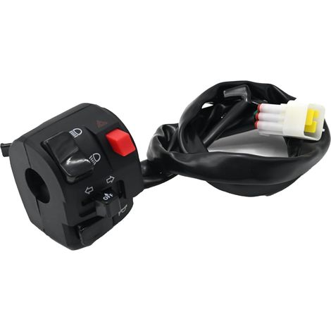 Accessoires de moto de rechange de 22 mm pour bouton de klaxon, clignotants, lumière d'avertissement facile, installation facile, bouton de klaxon gauche pour moto, clignotants, lumière (1/5)