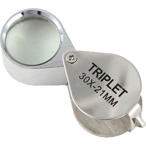 Lupa para joyería - Ocular de 30 x 21 mm para joyería y antigüedades - Lupa de bolsillo de 30x - Lupa plegable - Lupa botánica (1/5)
