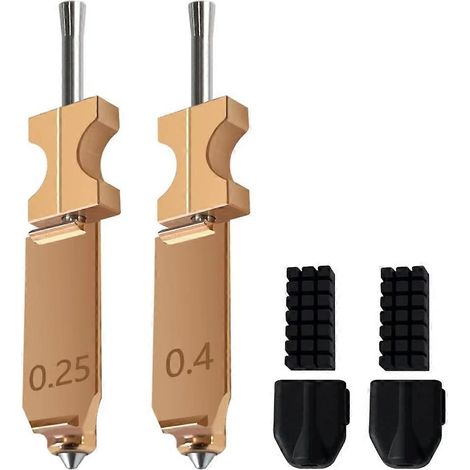 Kit de protection en silicone pour buses de hotend Flashforge AD5X 0,25+0,4 mm avec 2 brosses et 2 manchons pour buse à démontage rapide. (1/5)